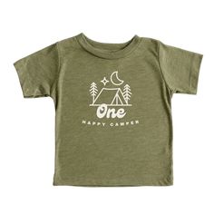 Cuddle Sleep Dream One Happy Camper | Olive Triblend Tshirt One Happy Camper Shirt, One Happy Camper First Birthday, One Happy Camper Birthday, One Happy Camper, Happy Camper Shirt, Themed 1st Birthday, 1st Birthday Pictures, Camping Birthday Party, Sleep Dream