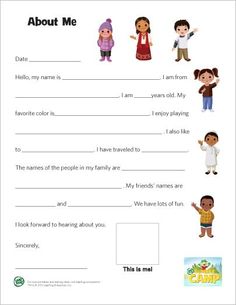 the worksheet is filled with pictures and words for children to learn about me