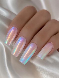 Iridescent Nail Polish, Opal Nails, Nail Effects, Elegant Nail Art, Elegant Nail Designs, Cute Toe Nails, Elegant Nail, Cute Acrylic Nail Designs