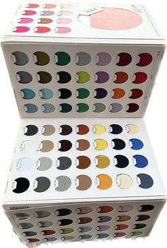 an open box with different colors of eyeshades in it and on the inside