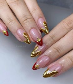 Gatsby Nails 1920s, Gatsby Nails, Nagel Inspiration, Nails Graduation, Gold Nail Designs, Graduation Nails, Manicure Inspiration, Long Square Acrylic Nails, Uñas Acrilicas