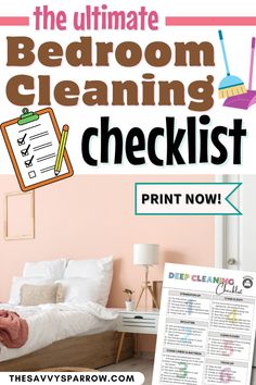 the ultimate bedroom cleaning checklist printable