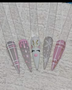 December Nails Stilleto, Christmas Stiletto Nails, Pink Christmas Nails Acrylic, Stiletto Christmas Nails, Pink Xmas Nails, Pastel Christmas Nails, Pink Christmas Nail Designs, Christmas Nail Designs Acrylic, Pink Christmas Nails