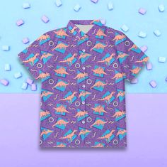 Dino Tee, Dino Shirt, Plus Sized, Button Up Top, Retro 90s, Character Outfits, Looks Vintage, 90s Vintage, Aesthetic Clothes