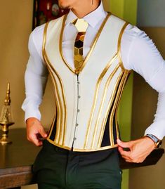 Corset Suit Outfit, Corset Suit, Suit Outfit, Corset Outfit, Corset Vest, Mens Fashion Classy, Fantasy Fashion, Suit Fashion