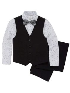 Boys Black & White 4pc Seersucker Suit Pants Vest Shirt & Plaid Bowtie Outfit This great looking boy's black & white dress up outfit is perfect for weddings, Easter, Christmas, church, or anytime you want to dress him up! Boy's sizes 4 Piece Set Includes: Pants, button front shirt, vest, & bow tie Payment We accept PayPal as our payment method. Immediate payment is required. If you have any questions about payment, please feel free to contact our customer support team. Return Policy We have a no Casual Black Suits For Spring, Fitted Cotton Set For Semi-formal Occasions, Casual Black Spring Suits, Semi-formal Fitted Cotton Sets, Tailored Cotton Sets For Spring, Tailored Black Sets For Spring, Classic Black Sets For Spring, Classic Black Spring Sets, Black Summer Formal Set