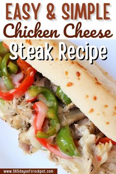 this easy and simple chicken cheese steak recipe is perfect for lunch