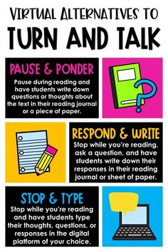 a poster with instructions on how to use turn and talk for students in the classroom