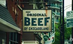 a sign for the original beef of chicago