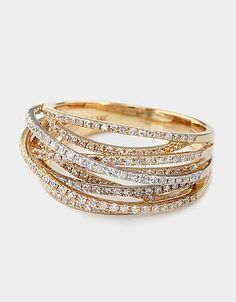 Gorgeous stacked diamond ring in white & yellow gold. http://lordandtaylor.com Diamond Stacks, Diamond Stacking Rings, Rings Diamond, Bling Rings, Female Fashion, Fine Jewellery, Accessories Rings, Accessories Jewelry