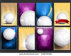 volleyball balls and banners with ribbons