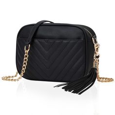 PRICES MAY VARY. This small black crossbody bag for women is made of premium PU leather，durable hardware,smooth zipper , well made quilted cross body bag. This small crossbody purse is 8.3"x2.4"x6.7", fits phone and wallet, lipsticks, big enough for your daily outing needs. This crossbody bag is soft and lightweight. Come with a detachable chain strap, used as a crossbody purse or a shoulder bag for a daily time. This crossbody bag front pocket for easy access your cellphone, main zipper pocket Small Black Crossbody Bag, Quilted Cross, Bag With Chain, Small Crossbody Purse, Crossbody Bags For Women, Quilted Crossbody Bag, Black Crossbody, Small Crossbody Bag, Zip Pouch