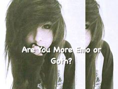 a girl with long black hair has the words are you more end or gon?