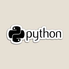 a sticker that says python with a black snake on it's head and the word