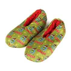 If youre looking for officially licensed Grinch merchandise, youve come to the right place! Bioworld specializes in creating officially licensed apparel and accessories, along with other cool geek products! These Grinch slippers feature a wonderful all-over Grinch Santa pattern. They have a non-slip sole for extra safety on hardwood and tile floors. The inner lining is a fluffy fleece, and the outer fabric is a sateen polyester. Trust us; your kids are going to love these slip-on slipper socks! These work for both girls and boys. Size: Large-X-Large.  Color: Green.  Gender: unisex. Grinch Merchandise, Grinch Slippers, Geek Products, The Grinch Who Stole Christmas, Grinch Characters, Grinch Santa, House Socks, Grinch Who Stole Christmas, Christmas Slippers