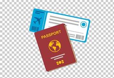 a passport and a boarding card on a transparent background png clipart free for personal use