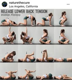 a series of photos showing how to do stretch stretches