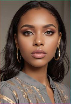 Bridal Makeup For Brown Skin, Neutral Makeup Looks Black Women, Makeup Ideas Indian, Face Lift Makeup, Natural Makeup For Black Women, Facelift Makeup, Headshot Makeup, Chocolate Makeup, Indian Makeup Looks