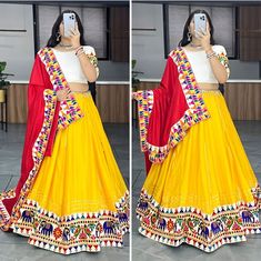 NAVRATRI CHANIYA CHOLI LEHENGA READYMADE STITCHED FOR WEDDING WOMEN PARTY SKIRT | eBay Unstitched Blouse Sharara For Navratri, Anarkali Style Choli With Cutdana, Bollywood Style Maxi Length Choli With Cutdana, Semi-stitched Skirt Set With Pallu For Navratri, Navratri Maxi-length Dupatta With Mirror Work, Cutdana Lehenga With Traditional Drape, Wedding Skirt With Mirror Work For Navratri, Unstitched Bollywood Maxi Length Choli, Unstitched Festival Lehenga Maxi Length