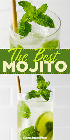 mojito in a tall glass with ice, mint and a straw Bulk Mojito Recipe, How To Make Mojitos, Resep Mojito, Best Mojito Recipe, Mojito Recipes, Easy Mojito Recipe, Party Beverages, Mojito Drink, Classic Mojito