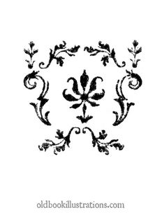 an ornate design in black and white