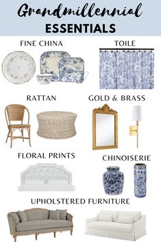 the ultimate guide to decorating your living room with blue and white accents, including furniture