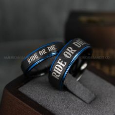 IMG_5074 Black Engraved Promise Ring, Black Adjustable Engraved Promise Ring, Customizable Black Promise Jewelry, Adjustable Black Couple Rings For Promise, Customizable Black Rings For Gifts, Customizable Black Wedding Jewelry, Wedding Bands Black, Wedding Rings Black, Black Wedding Bands