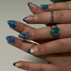 Gemstone Nails, Retro Nails, Simple Acrylic Nails, Cute Gel Nails, Soft Nails