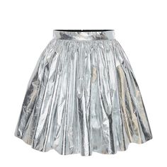 This Alexander Mcqueen Miniskirt Is Made Of Gathered Metallic Fabrication In A Flared A-Line Silhouette. Back Zipper Closure 100% Polyester Lining: 74% Acetate/26% Silk Dry Clean Made In Italy Size & Fit Length, About 20" Music Videos Ideas, Metallic Pleated Skirt, Rich Clothes, Edgy Glam, Catty Noir, Women Gathering, Sarah Burton, Metallic Skirt, Black Tweed