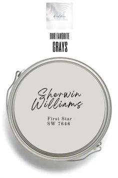 the logo for our favorite gray's, sherwin williams first story sw 7690