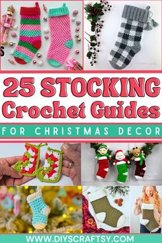 If you're also searching for unique hanging decorations for Christmas trees, home walls, and party embellishments, this list of crochet Christmas stocking patterns will be the best choice for you. Decorations For Christmas Trees, Clear Christmas Ornaments