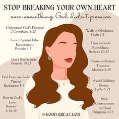 a woman's face with the words, stop breaking your own heart even something god doesn