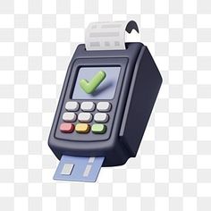 a pos terminal with a green check mark on the screen png clipart