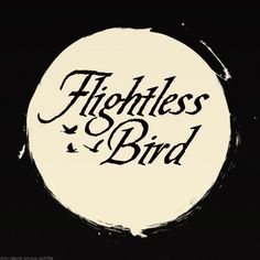 the words fireflies and bird are painted in black on a white circle with birds flying around it