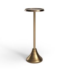 a gold pedestal with a white background