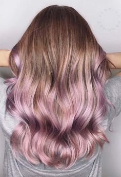 Dark Blonde Hair With Peekaboo Color, Spring Hair Color Ideas For Brunettes 2023, Lavender Hair Tips, Hair Color Ideas 2022, Cute Summer Hair Colors, Summer Hair Color Ideas, Lavender Hair Colors