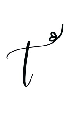 the letter t is written in cursive writing