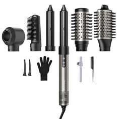 PRICES MAY VARY. 6 IN 1 HAIR STYLER SET - The versatile stylers attach to the styling wand & hair dryer and give you the power to explore styles for any hair type. Air styler includes 6 interchangeable styler props for drying, straightening, curling, and volumizing, The hair dryer brush blow dryer with 110,000 RPM high-speed brushless motor, and powerful airflow up to 23m/s can accelerate drying, shorten your styling time in half, minimize heat exposure, and enhance shine and toughness, saving y Hair Dryer Curler, Brush Blow Dryer, Air Curler, Styling Wand, Dryer Brush, Blow Dry Brush, Ionic Hair Dryer, Hair Dryer Brush, Coily Hair