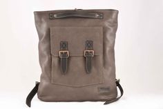 Gray Backpack Genuine Leather Gray Leather by PickpocketShop, $270.00 Gray Backpack, Grey Backpacks, Gray Leather