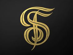 the letter s in gold on a black background