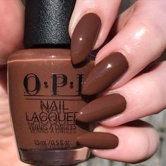 Opi Cliffside Karaoke Nails, Cliff Side Karaoke Opi, Opi Cliffside Karaoke, Opi Brown Nail Polish Shades, Opi Brown Gel Polish, Deep Brown Nails, Opi Brown Nail Polish, Light Brown Nail Polish, Brown Nail Colors