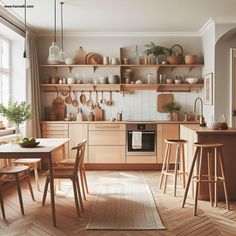 the kitchen is clean and ready to be used for cooking or dining room furniture, as well as other items