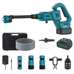 a cordless drill with tools and accessories