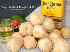 Tequila Shots Ideas, Baked Desserts, Doughnut Holes, Best Tequila, Boozy Desserts, Tequila Shots, Donut Holes, Agaves, Adult Beverages