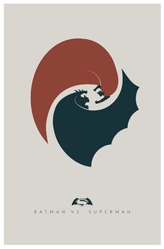 batman vs superman movie poster with an image of the face and head in two colors