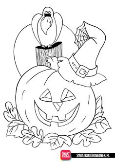 a black and white drawing of a pumpkin with a turkey sitting on it's head