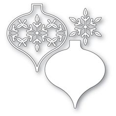 a christmas ornament cutout with snowflakes on the top and an orname