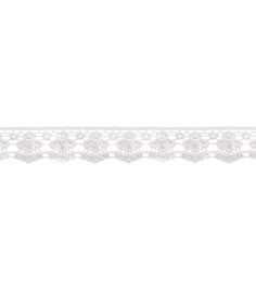 a white lace trim with flowers on it