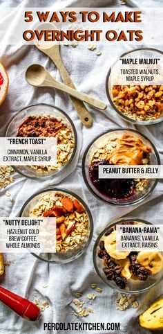 five ways to make overnight oats