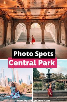 the central park in new york city with text overlay that reads photo spots central park